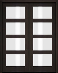 WDMA 52x96 Door (4ft4in by 8ft) Exterior Barn Mahogany Modern 4 Lite Shaker or Interior Double Door 3