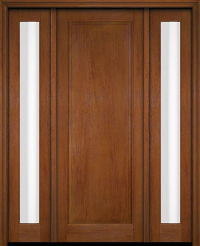 WDMA 52x96 Door (4ft4in by 8ft) Exterior Swing Mahogany Full Raised Panel Solid Single Entry Door Sidelights 5
