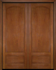 WDMA 52x96 Door (4ft4in by 8ft) Exterior Barn Mahogany 3/4 Arch Raised Panel Solid or Interior Double Door 5