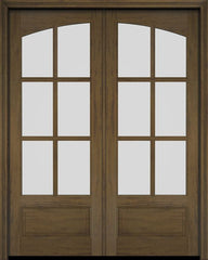 WDMA 52x96 Door (4ft4in by 8ft) Interior Swing Mahogany Double 3/4 Arch 6 Lite Exterior or Door 3