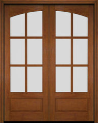 WDMA 52x96 Door (4ft4in by 8ft) Interior Swing Mahogany Double 3/4 Arch 6 Lite Exterior or Door 4