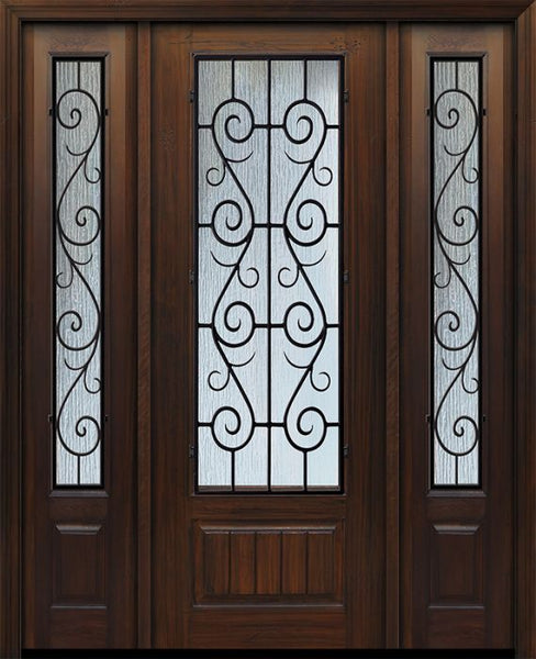 WDMA 56x96 Door (4ft8in by 8ft) Exterior Cherry 96in 1 Panel 3/4 Lite St Charles Door /2side 1