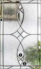 WDMA 58x96 Door (4ft10in by 8ft) Exterior Oak Blackstone 8ft Half Lite 2 Panel Fiberglass Door 2 Sides 2