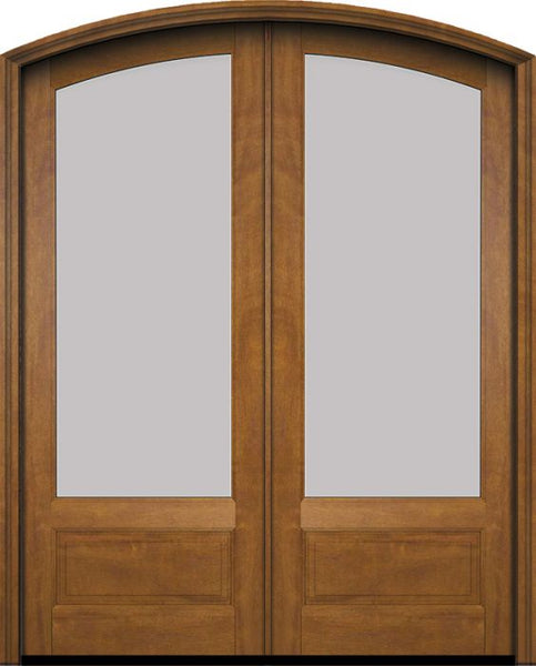 WDMA 60x78 Door (5ft by 6ft6in) Exterior Swing Mahogany 3/4 Arch Lite Arch Top Double Entry Door 1