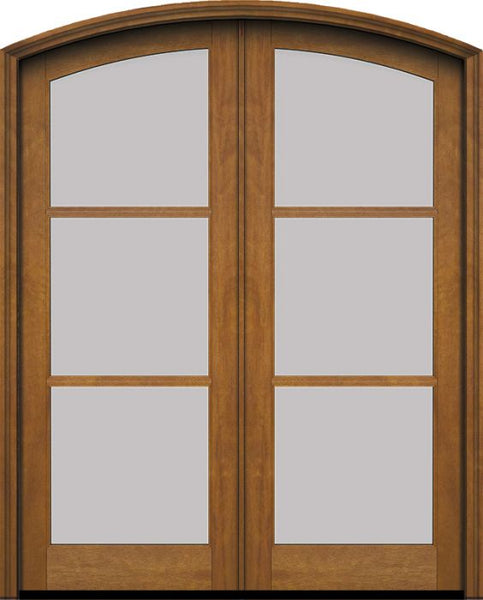 WDMA 60x78 Door (5ft by 6ft6in) Exterior Swing Mahogany Arch 3 Lite Arch Top Double Entry Door 1