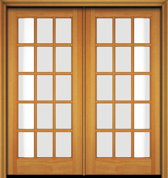 WDMA 60x80 Door (5ft by 6ft8in) French Fir 80in 15 Lite Door Double Door 1