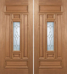 WDMA 60x80 Door (5ft by 6ft8in) Exterior Mahogany Narrow Double Door w/ C Glass 1
