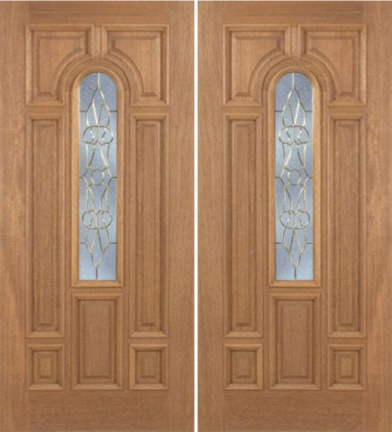 WDMA 60x80 Door (5ft by 6ft8in) Exterior Mahogany Revis Double Door w/ OL Glass - 6ft8in Tall 1
