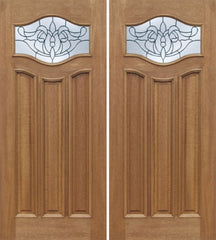 WDMA 60x80 Door (5ft by 6ft8in) Exterior Mahogany Wisteria Double Door w/ U Glass 1