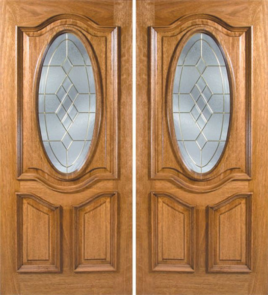 WDMA 60x80 Door (5ft by 6ft8in) Exterior Mahogany La Jolla Double Door w/ A Glass - 6ft8in Tall 1