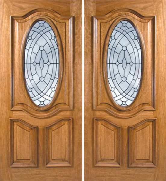 WDMA 60x80 Door (5ft by 6ft8in) Exterior Mahogany La Jolla Double Door w/ EE Glass 1