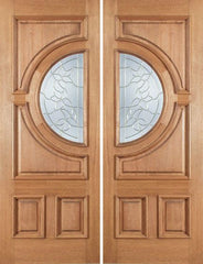 WDMA 60x80 Door (5ft by 6ft8in) Exterior Mahogany Crescent Double Door w/ S Glass 1