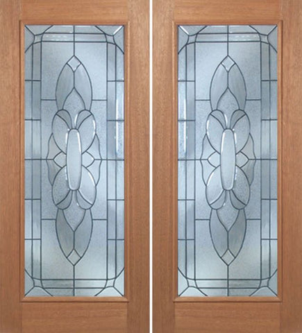 WDMA 60x80 Door (5ft by 6ft8in) Exterior Mahogany Livingston Double Door w/ BO Glass - 6ft8in Tall 1