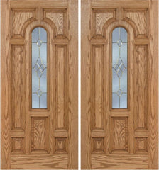 WDMA 60x80 Door (5ft by 6ft8in) Exterior Oak Carrick Double Door w/ C Glass - 6ft8in Tall 1