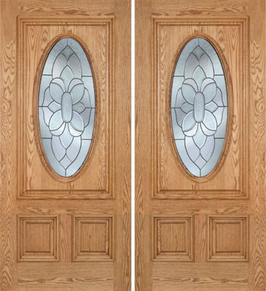 WDMA 60x80 Door (5ft by 6ft8in) Exterior Oak Watson Double Door w/ BO Glass 1