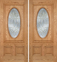 WDMA 60x80 Door (5ft by 6ft8in) Exterior Oak Watson Double Door w/ CO Glass 1