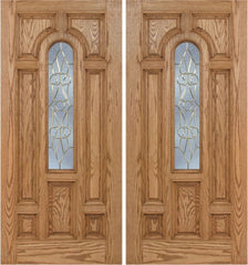 WDMA 60x80 Door (5ft by 6ft8in) Exterior Oak Carrick Double Door w/ OL Glass - 6ft8in Tall 1