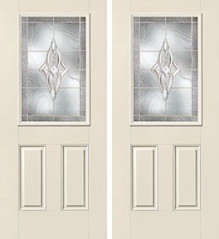 WDMA 60x80 Door (5ft by 6ft8in) Exterior Smooth Wellesley Half Lite 2 Panel Star Double Door 1