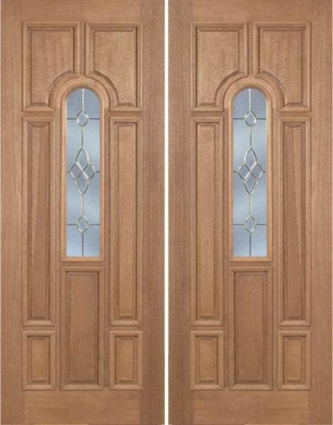 WDMA 60x96 Door (5ft by 8ft) Exterior Mahogany Revis Double Door w/ C Glass - 8ft Tall 1