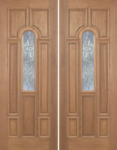 WDMA 60x96 Door (5ft by 8ft) Exterior Mahogany Revis Double Door w/ OL Glass - 8ft Tall 1