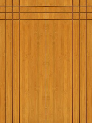 WDMA 60x96 Door (5ft by 8ft) Interior Barn Bamboo BM-3 Moderno Flush Panel Grooved Panel Modern Double Door 1