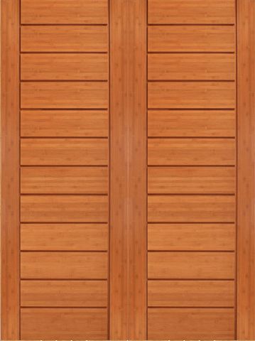 WDMA 60x96 Door (5ft by 8ft) Interior Barn Bamboo BM-2 Metro Flush Panel Grooved Panel Modern Double Door 1