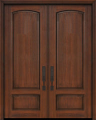 WDMA 64x96 Door (5ft4in by 8ft) Exterior Cherry 96in Double 2 Panel Arch or Knotty Alder Door 1