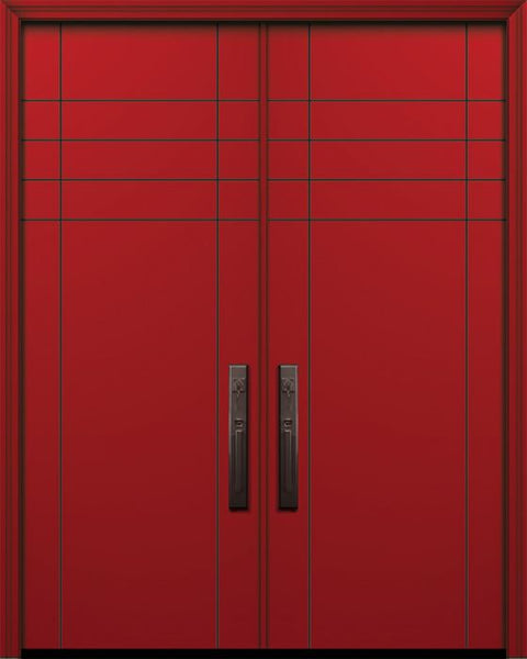 WDMA 64x96 Door (5ft4in by 8ft) Exterior Smooth 96in Double Fleetwood Solid Contemporary Door 1