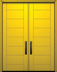 WDMA 64x96 Door (5ft4in by 8ft) Exterior Smooth IMPACT | 96in Double Brentwood Solid Contemporary Door 1
