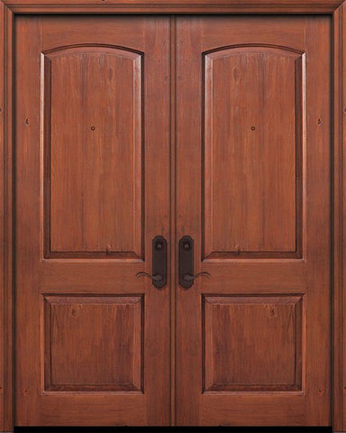 WDMA 64x96 Door (5ft4in by 8ft) Exterior Knotty Alder IMPACT | 96in Double 2 Panel Arch Door 1