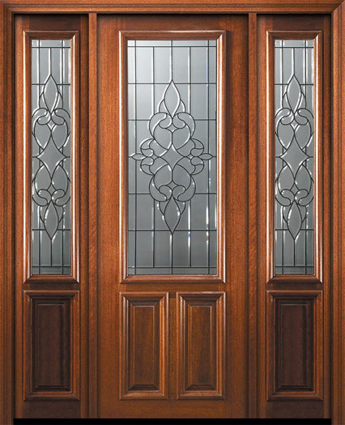 WDMA 64x96 Door (5ft4in by 8ft) Exterior Mahogany 36in x 96in 2/3 Lite Courtlandt Door /2side 1