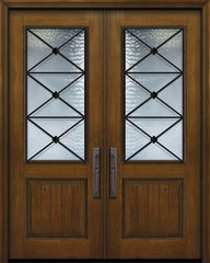 WDMA 64x96 Door (5ft4in by 8ft) Exterior Knotty Alder IMPACT | 96in Double 1 Panel 2/3 Lite Republic Door 1