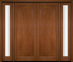 WDMA 68x78 Door (5ft8in by 6ft6in) Exterior Swing Mahogany Full Raised Panel Solid Double Entry Door Sidelights 4