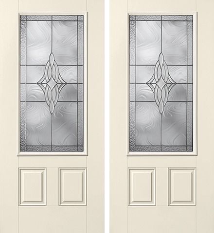 WDMA 68x80 Door (5ft8in by 6ft8in) Exterior Smooth Wellesley 3/4 Lite 2 Panel Star Double Door 1
