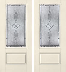 WDMA 68x80 Door (5ft8in by 6ft8in) Exterior Smooth Blackstone 3/4 Lite 1 Panel Star Double Door 1