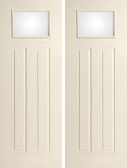 WDMA 68x96 Door (5ft8in by 8ft) Exterior Smooth 8ft Satin Etch 2 Panel Craftsman Star Single Door 1