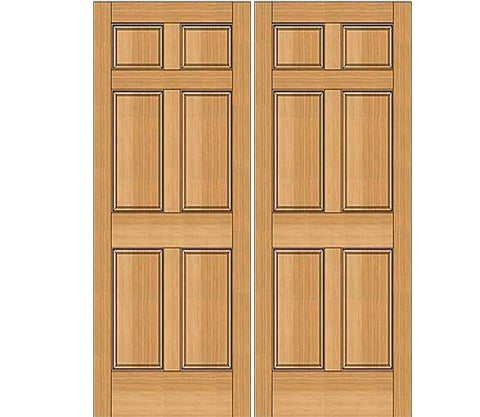 WDMA 72x84 Door (6ft by 7ft) Exterior Fir 84in 1-3/4in 6 Panel Double Door 1