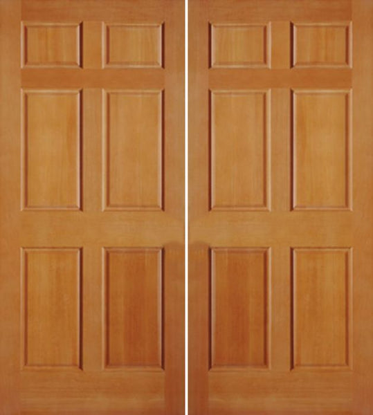 WDMA 72x84 Door (6ft by 7ft) Exterior Fir 6 Panel Double Door 1