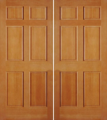 WDMA 72x84 Door (6ft by 7ft) Exterior Fir 6 Panel Double Door 1