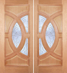 WDMA 72x96 Door (6ft by 8ft) Exterior Mahogany Crescendo Double Door w/ PA Glass 1