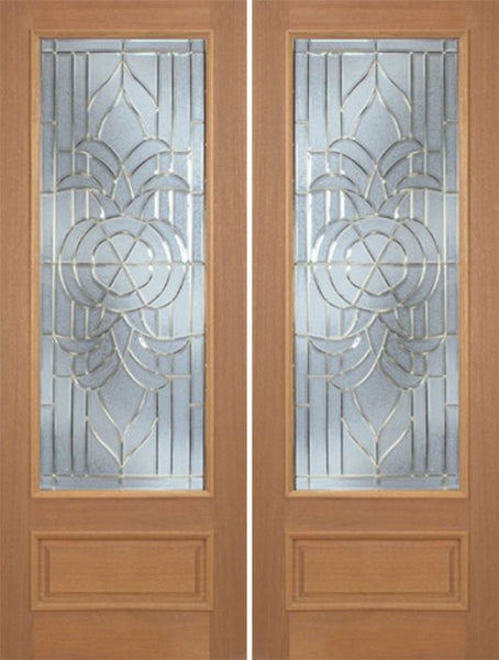WDMA 72x96 Door (6ft by 8ft) Exterior Mahogany Livingston Double Door w/ C Glass - 8ft Tall 1