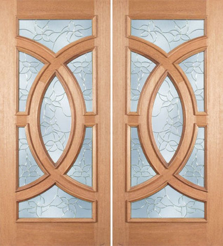WDMA 72x96 Door (6ft by 8ft) Exterior Mahogany Crescendo Double Door w/ S Glass 1