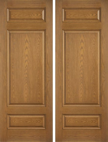 WDMA 72x96 Door (6ft by 8ft) Exterior Oak 8ft 3 Panel Classic-Craft Collection Double Door Clear Low-E 1