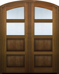WDMA 72x96 Door (6ft by 8ft) Exterior Mahogany 96in Double Arch Top 2 Lite Continental TDL DoorCraft Door w/Bevel IG 1