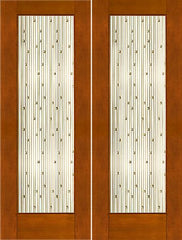 WDMA 72x96 Door (6ft by 8ft) Exterior Mahogany 2-1/4in Thick Contemporary Double Doors Art Glass 1
