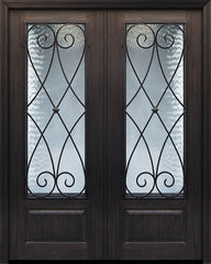 WDMA 72x96 Door (6ft by 8ft) Exterior Cherry Pro 96in Double 1 Panel 3/4 Lite Charleston Door 1