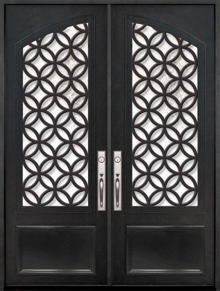 WDMA 72x96 Door (6ft by 8ft) Exterior 96in Eclectic 3/4 Arch Lite Double Contemporary Entry Door 1