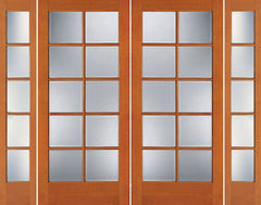 WDMA 76x80 Door (6ft4in by 6ft8in) Exterior Fir 1510 10-Lite Double Door Sidelights 1