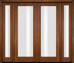 WDMA 76x80 Door (6ft4in by 6ft8in) Exterior Swing Mahogany Full Lite Double Entry Door Sidelights 5