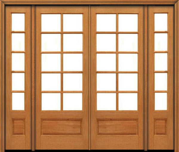 WDMA 76x96 Door (6ft4in by 8ft) Patio Mahogany 96in 10 lite French 1 Panel Double Door/2side IG Glass 1